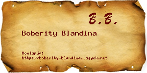 Boberity Blandina névjegykártya